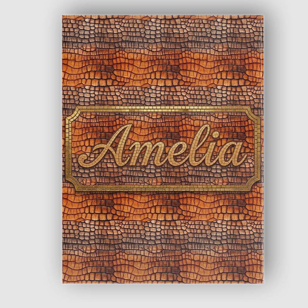 Personalised Name Dark Olive Crocodile Texture Pattern Reptile Skin Custom Canvas Wall Art Print Decor Picture Ready to Hang
