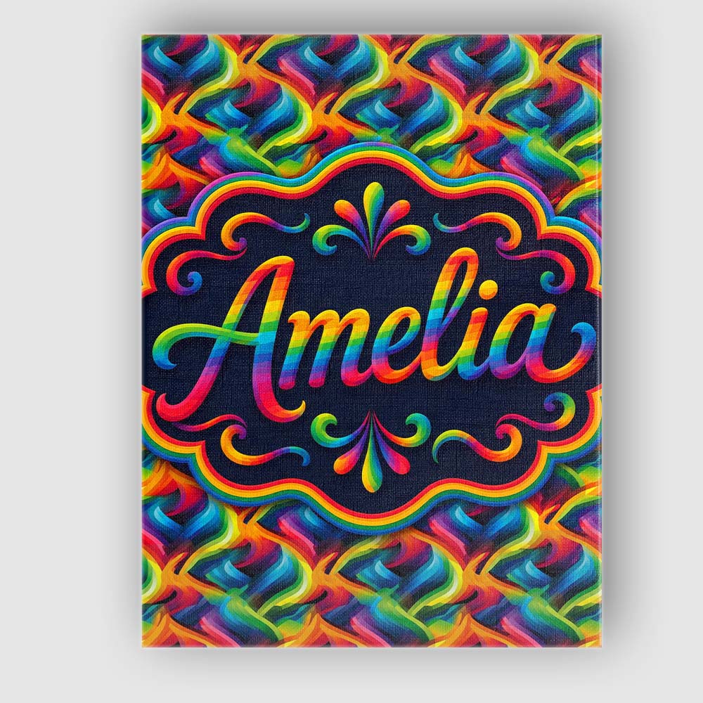 Personalised Name Bold Multicolour Abstract Custom Bespoke Interior Contemporary Canvas Wall Art Print Decor Picture Ready to Hang