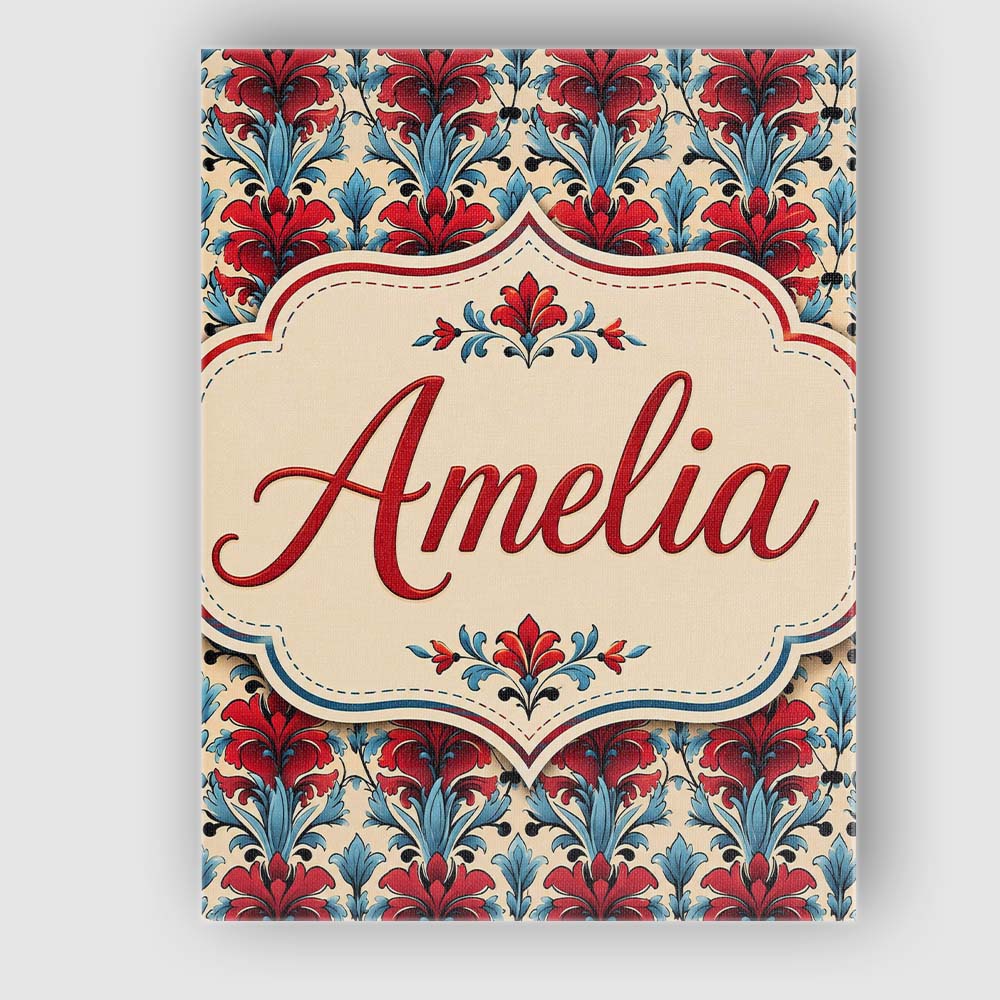 Personalised Name Rich Red Lily Floral Custom Modern Room Accent Elegant Feature Canvas Wall Art Print Decor Picture Ready to Hang