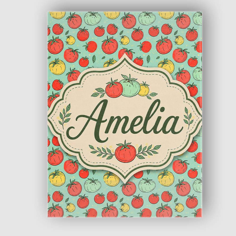 Personalised Name Cute Mixed Tomatoes in Custom Unique Gift Idea Elegant Feature Canvas Wall Art Print Decor Picture Ready to Hang