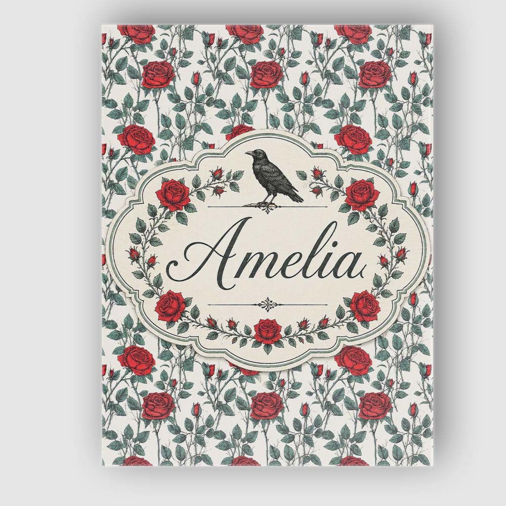 Personalised Name Classic Red Rose Botanical Custom Bespoke Contemporary Display Canvas Wall Art Print Decor Picture Ready to Hang