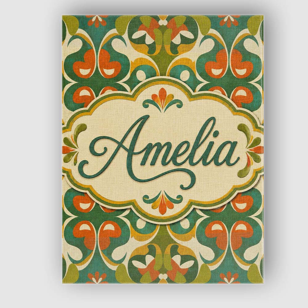 Personalised Name Floral Daisy Pattern in Custom Unique Gift Idea Elegant Feature Canvas Wall Art Print Decor Picture Ready to Hang