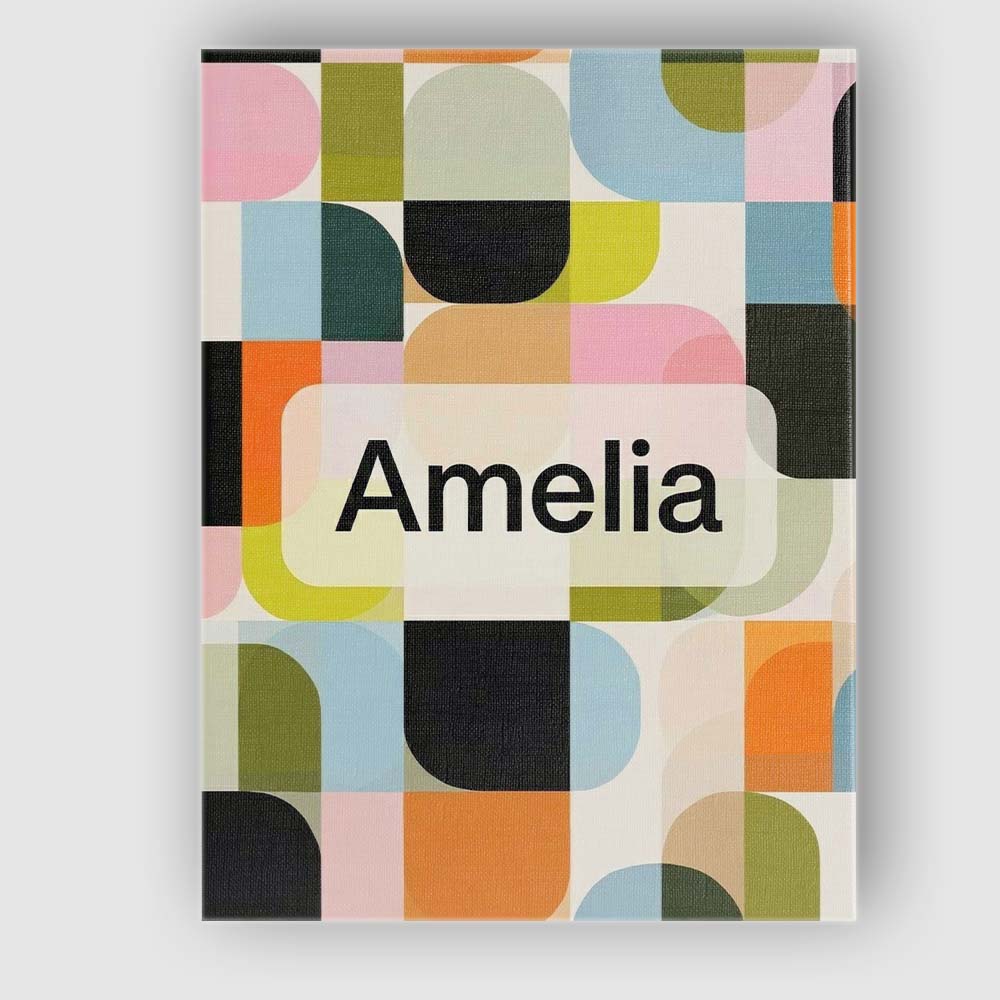 Personalised Name Bold Pink and Green Custom Modern Room Accent Creative Decorator Style Canvas Wall Art Print Decor Picture Ready to Hang