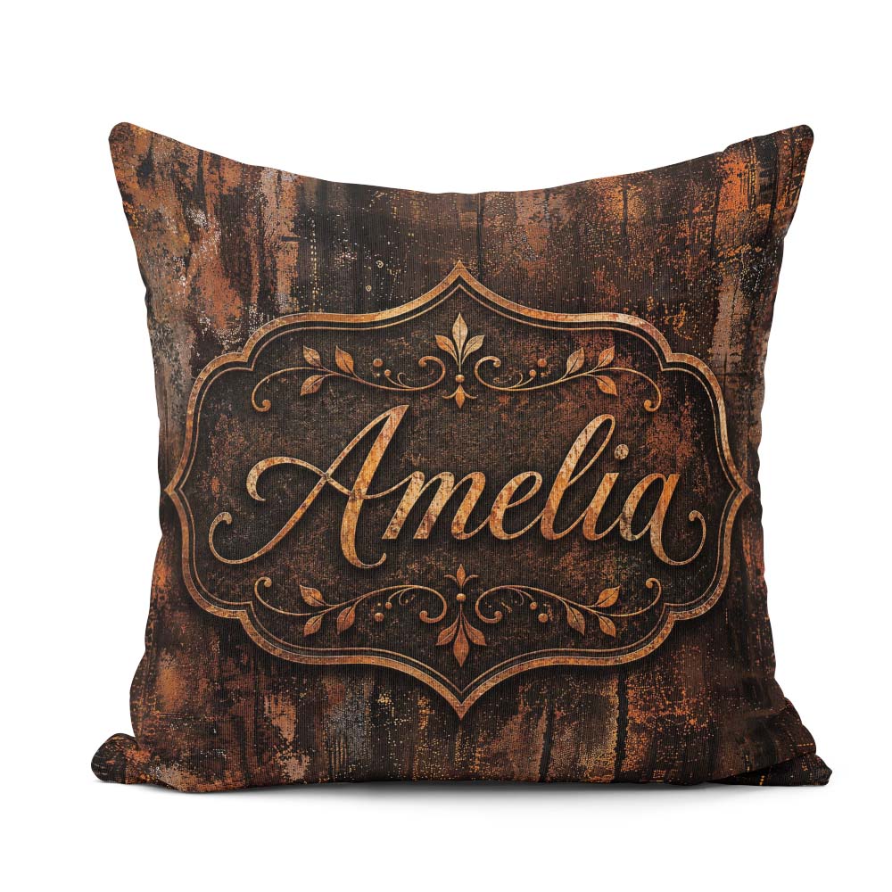 Custom Name Dark Industrial Rust Texture Seamless Pattern Grunge Square Filled Cushion Throw Pillow Sofa Bed Home Decor Zip Washable UK Made