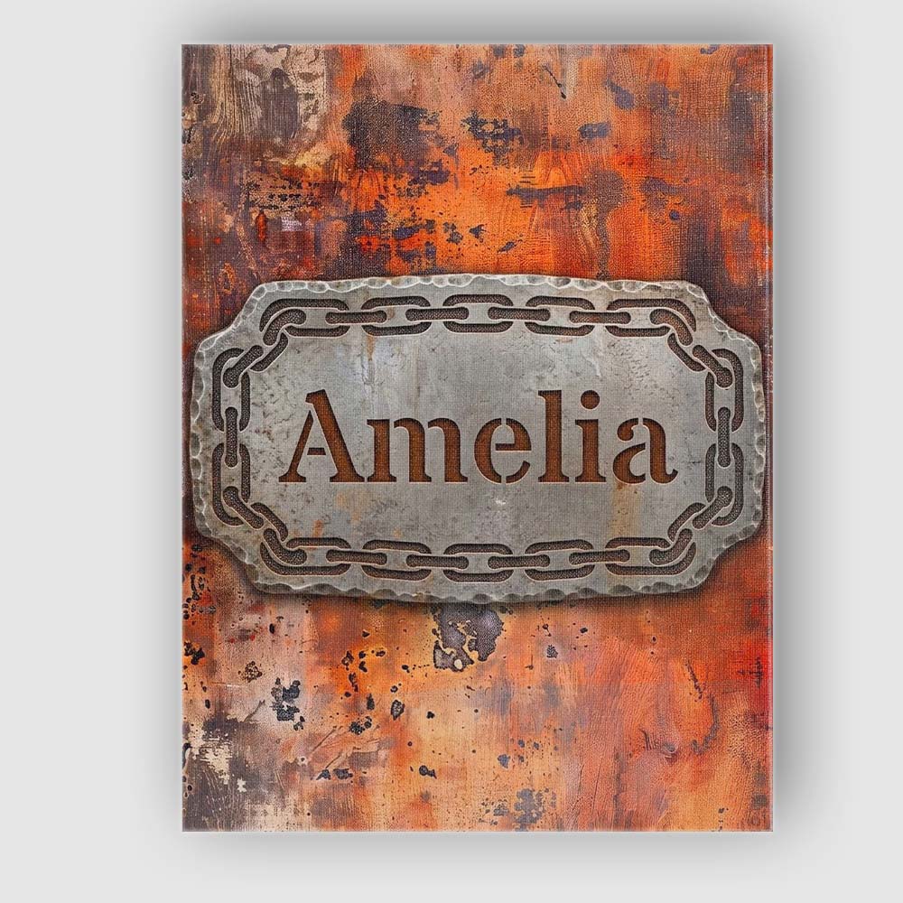 Personalised Name Weathered Rust Surface Custom Unique Gift Idea Elegant Feature Canvas Wall Art Print Decor Picture Ready to Hang