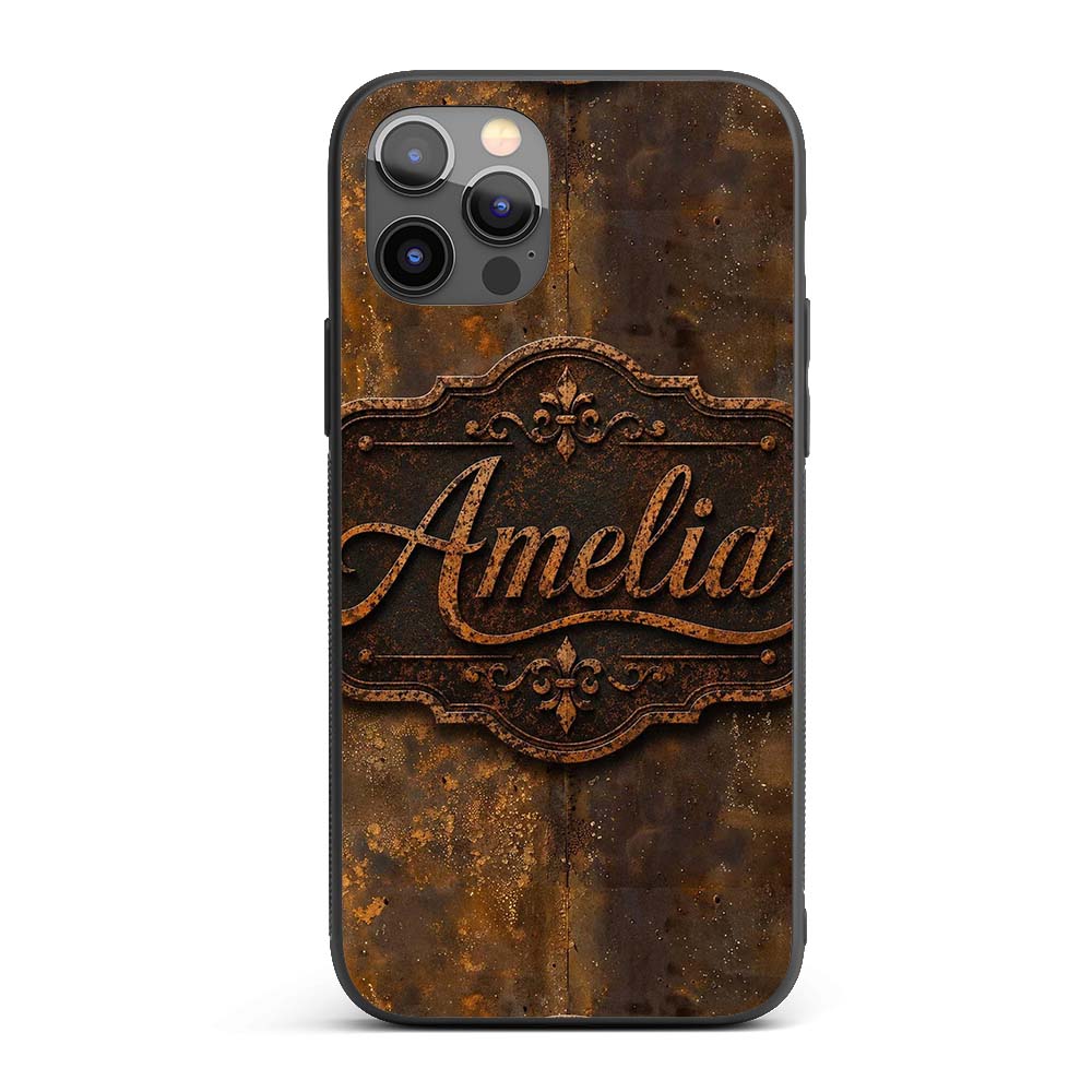 Mixed Media Rust Collage Texture Artistic Grunge Custom Name Protective Phone Case Mobile Cover Durable Everyday Smartphone Shock Resistant