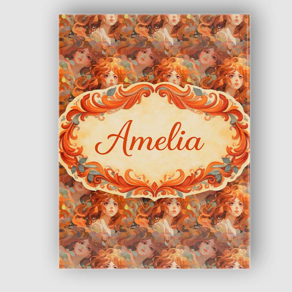 Personalised Name Abstract Woman Portrait Flowing Hair Artistic Custom Statement Canvas Wall Art Print Decor Picture Ready to Hang