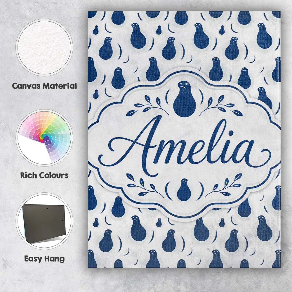 Personalised Name Dark Moody Seal Portraits Custom Bespoke Interior Contemporary Canvas Wall Art Print Decor Picture Ready to Hang