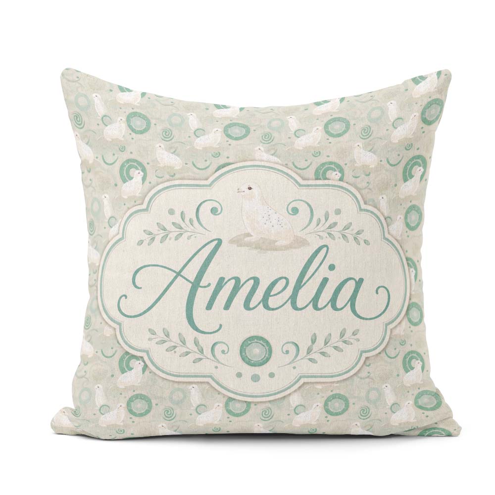 Custom Name Seal and Coral Pastel Ocean Scene Seamless Pattern Square Filled Cushion Throw Pillow Sofa Bed Home Decor Zip Washable UK Made