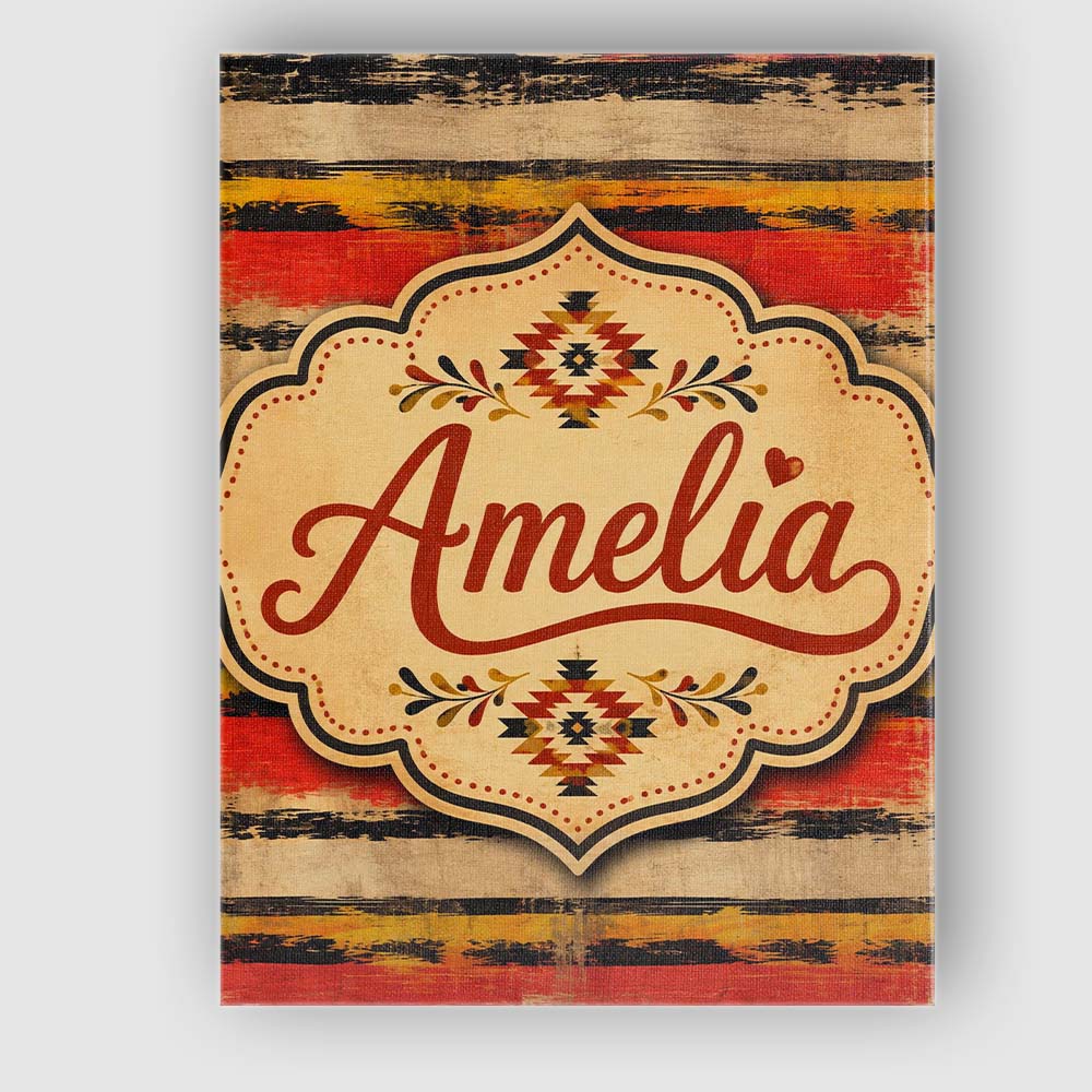 Personalised Name Abstract Grunge Stripe Custom Unique Gift Idea Elegant Feature Canvas Wall Art Print Decor Picture Ready to Hang