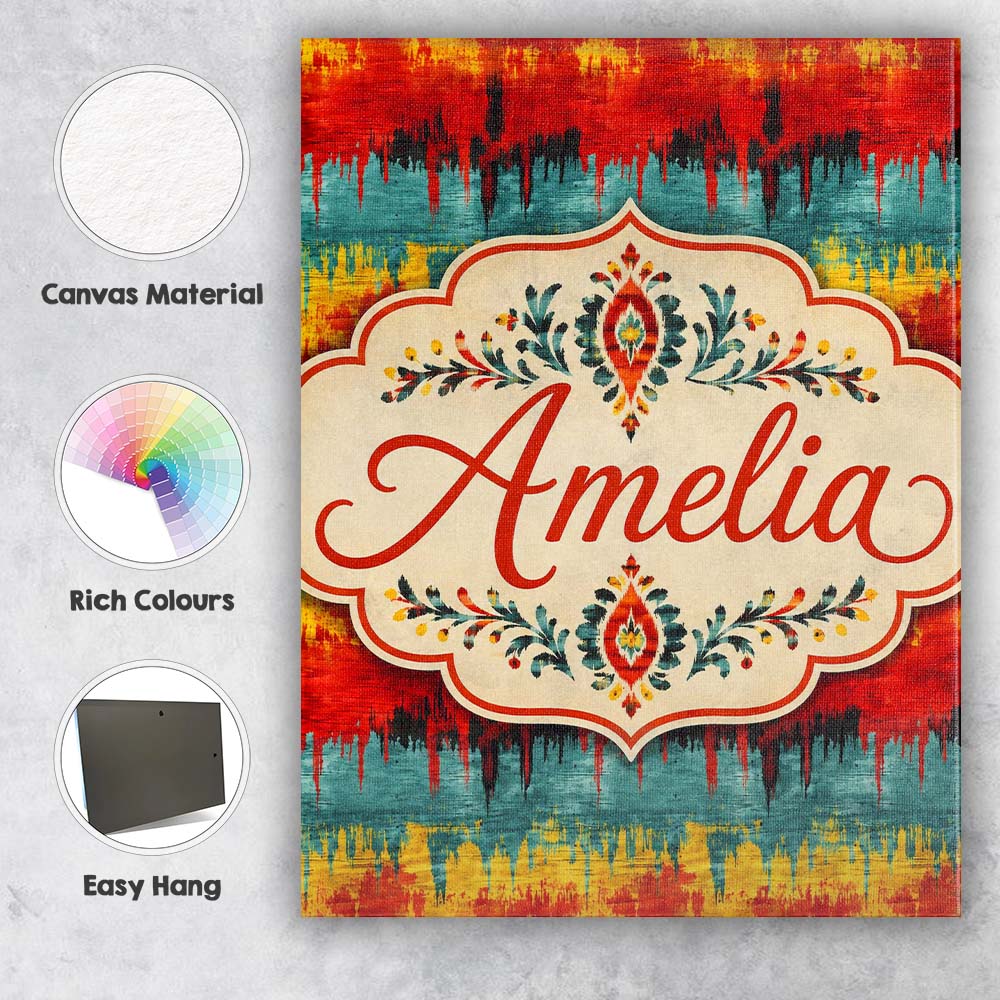Personalised Name Abstract Grunge Stripe Custom Unique Gift Idea Elegant Feature Canvas Wall Art Print Decor Picture Ready to Hang