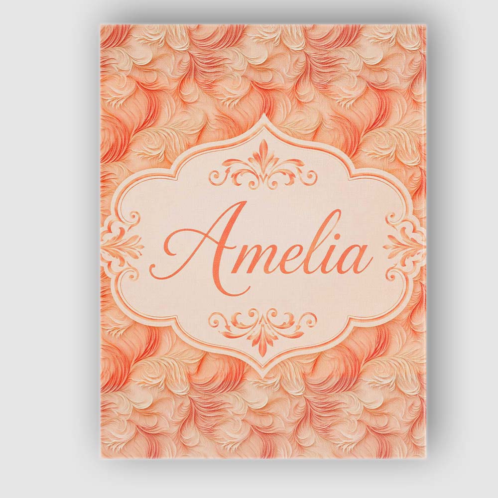 Personalised Name Abstract Feather Swirl in Custom Bespoke Interior Contemporary Canvas Wall Art Print Decor Picture Ready to Hang