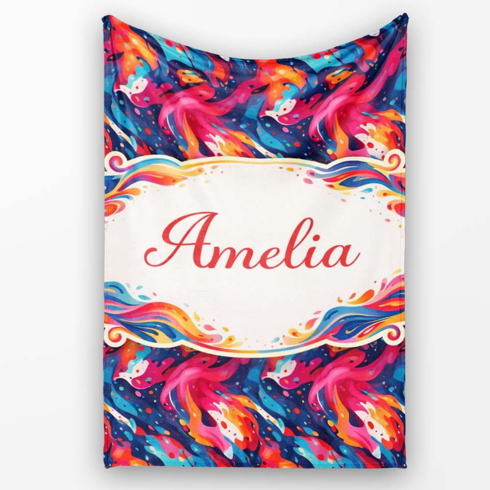 High Contrast Marble Swirl Red Black White Abstract Pattern Lovely Personalised Custom Name Super Soft Fleece Blanket Bed Sofa Throw