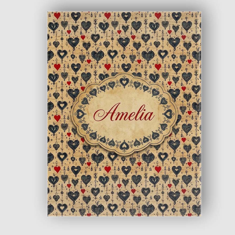 Personalised Name Grunge Gothic Heart and Custom Unique Gift Idea Elegant Feature Canvas Wall Art Print Decor Picture Ready to Hang