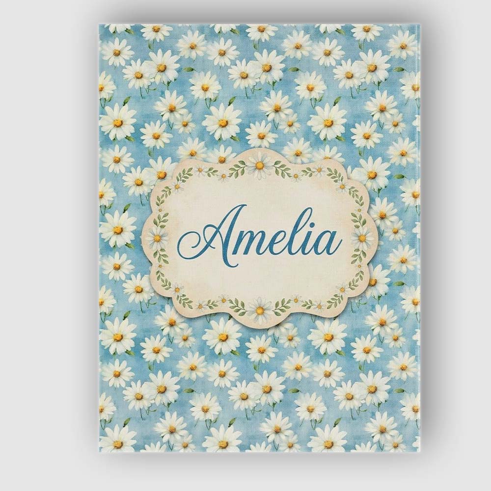 Personalised Name Light Blue Watercolor Custom Modern Room Accent Elegant Feature Canvas Wall Art Print Decor Picture Ready to Hang