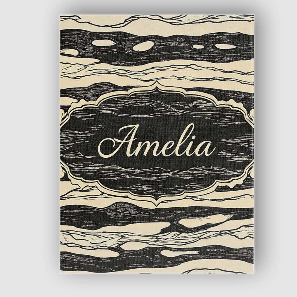 Personalised Name Fluid Marble Swirl Black Cream Abstract Flow Custom Modern Room Accent Canvas Wall Art Print Decor Picture Ready to Hang