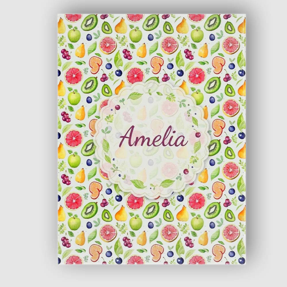 Personalised Name Soft Watercolor Apple Custom Modern Room Accent Elegant Feature Canvas Wall Art Print Decor Picture Ready to Hang