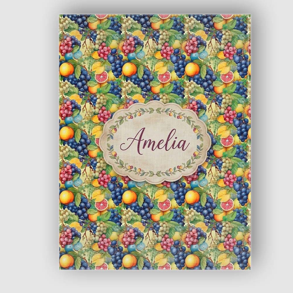 Personalised Name Rich Detailed Grapes Custom Modern Room Accent Elegant Feature Canvas Wall Art Print Decor Picture Ready to Hang