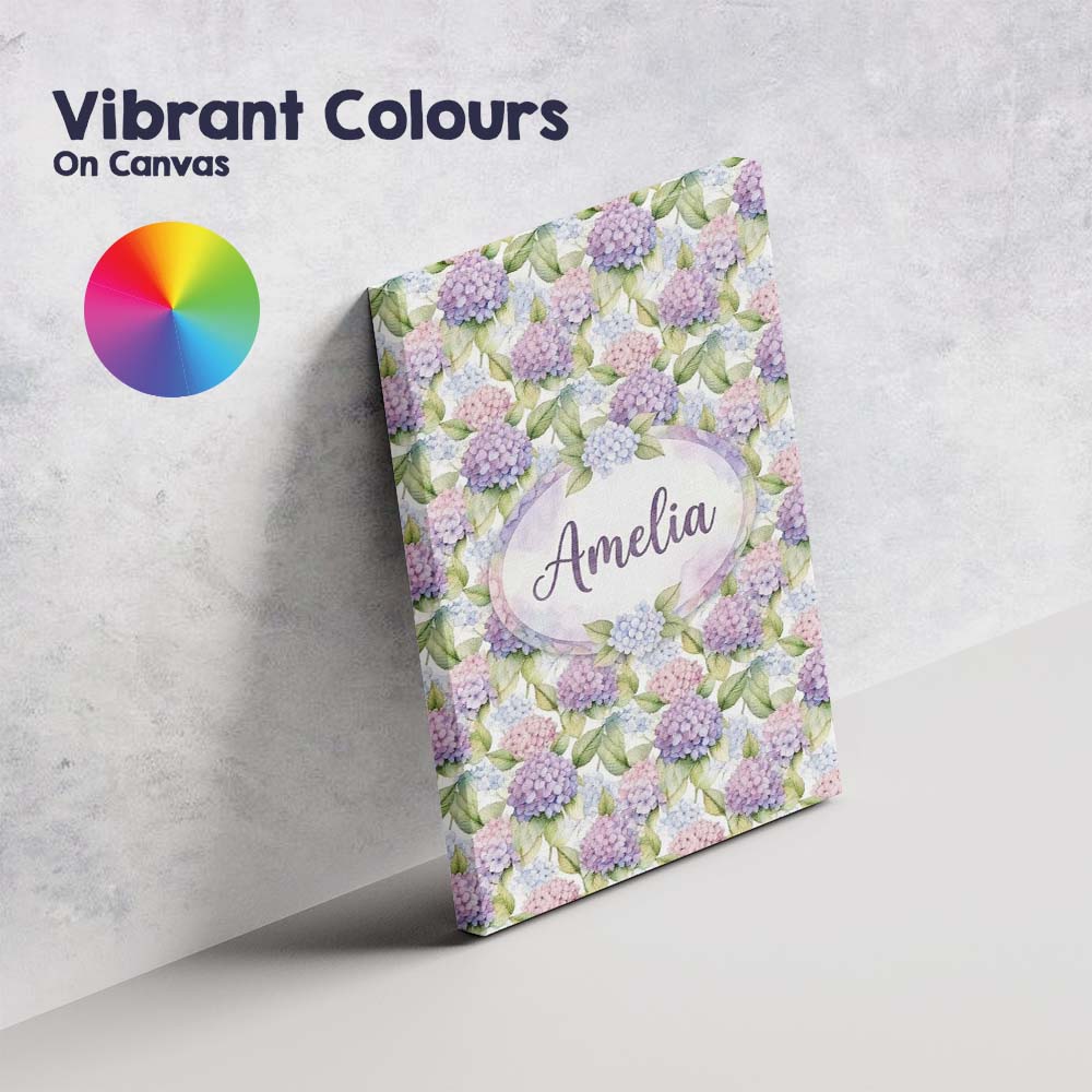 Personalised Name Soft Pastel Purple Pink Custom Unique Gift Idea Elegant Feature Canvas Wall Art Print Decor Picture Ready to Hang