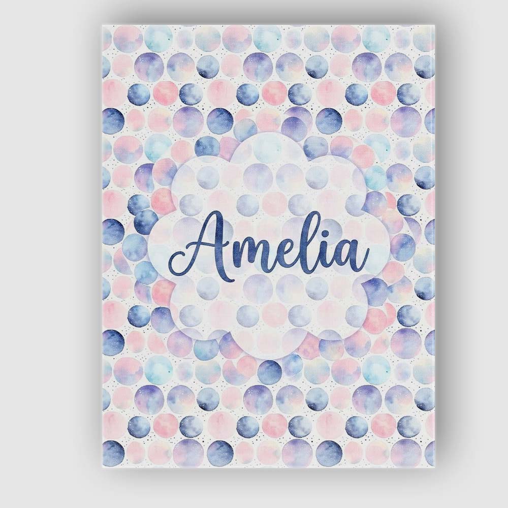 Personalised Name Pastel Watercolor Polka Custom Unique Gift Idea Elegant Feature Canvas Wall Art Print Decor Picture Ready to Hang