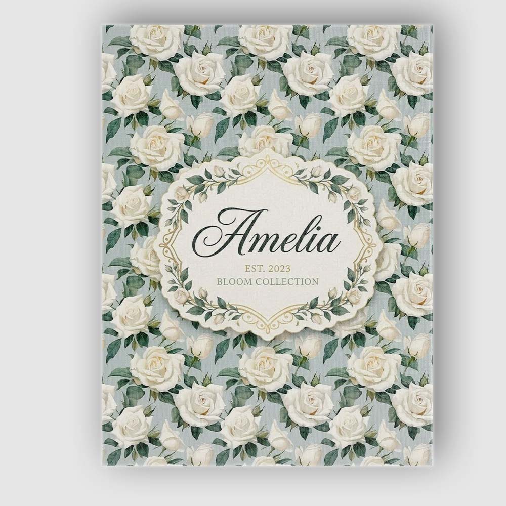 Personalised Name Classic Cream Rose Custom Premium Decorative Design Modern Room Accent Canvas Wall Art Print Decor Picture Ready to Hang