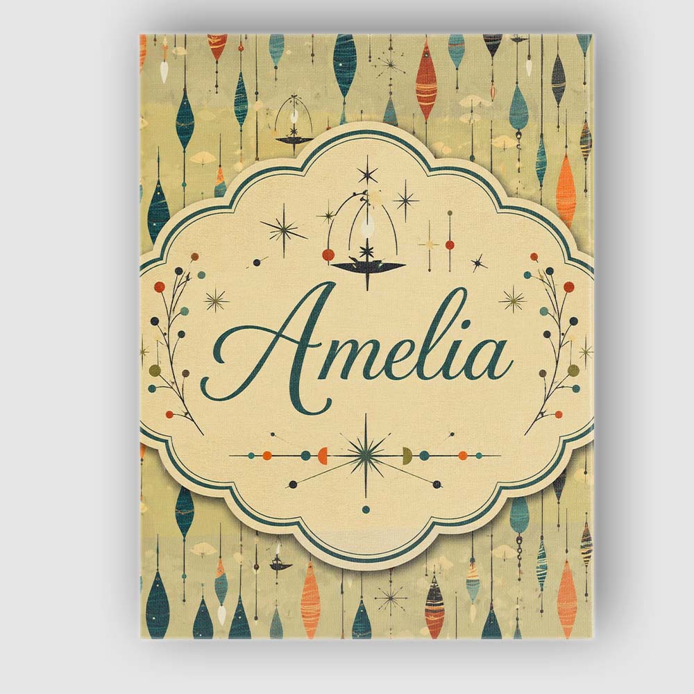 Personalised Name Hanging Ornaments Mid Custom Modern Room Accent Elegant Feature Canvas Wall Art Print Decor Picture Ready to Hang
