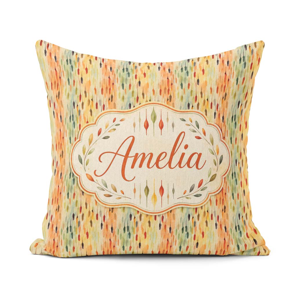 Custom Name Warm Abstract Watercolor Raindrop Gradient Seamless Square Filled Cushion Throw Pillow Sofa Bed Home Decor Zip Washable UK Made