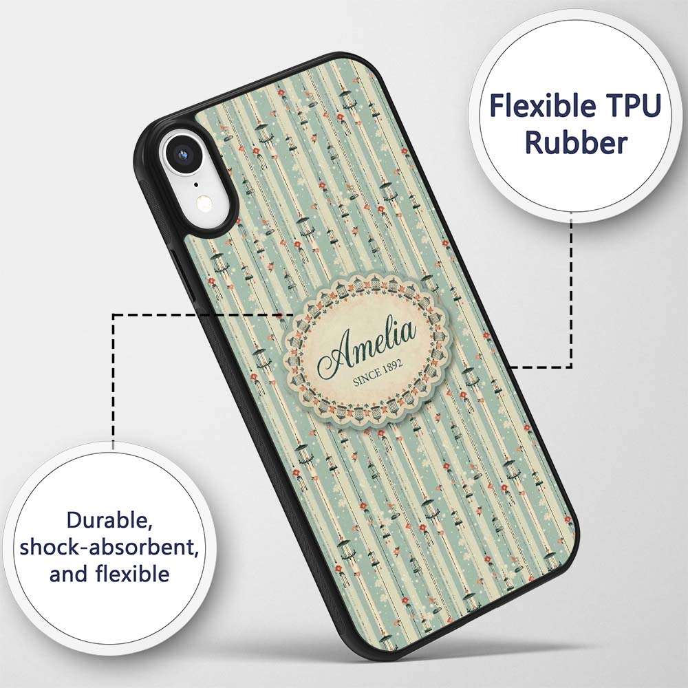 Classic Decorative Birdcages Decorative Design Custom Name Protective Phone Case Mobile Cover Durable Everyday Smartphone Shock Resistant