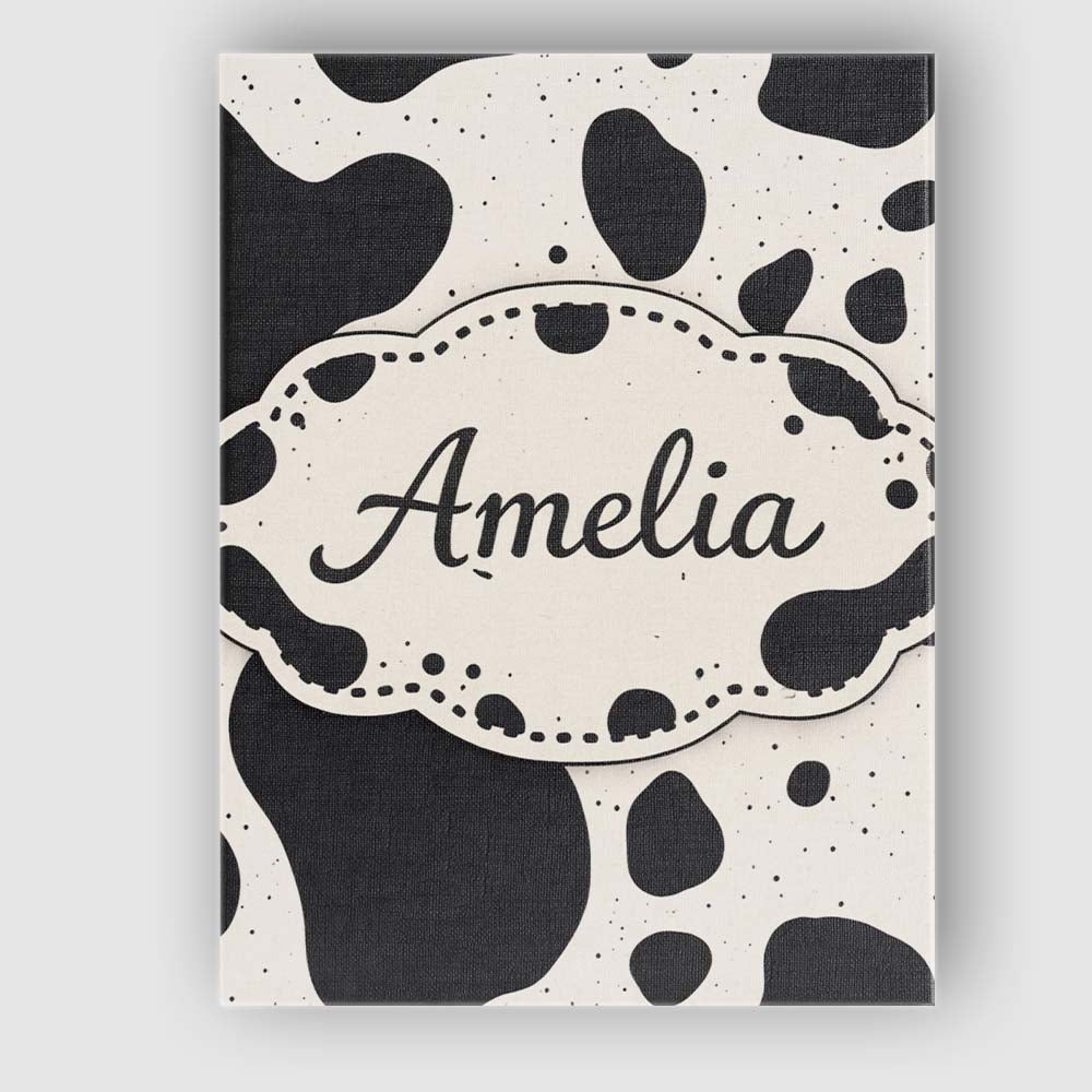 Personalised Name Speckled Organic Shapes Black Cream Abstract Spot Custom Canvas Wall Art Print Decor Picture Ready to Hang