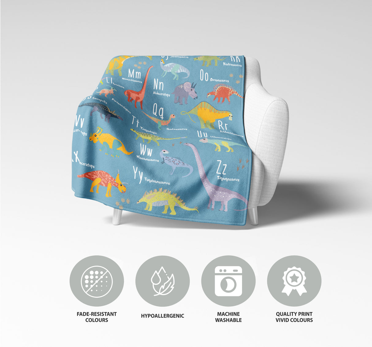 Dinosaur Alphabet Blanket
