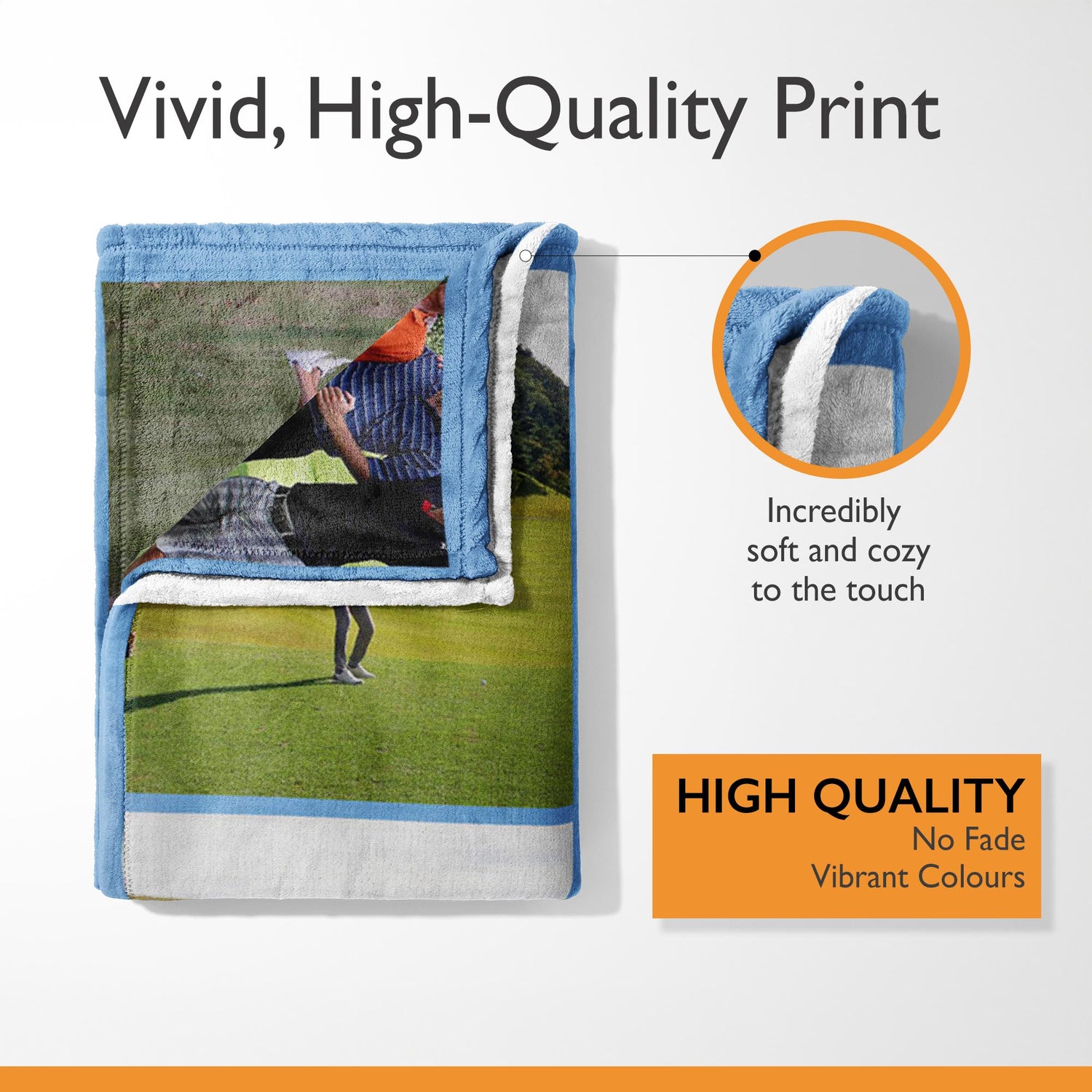 Upload Your Own 4 Photos Custom Made Text Soft Warm Fleece Mink Blanket