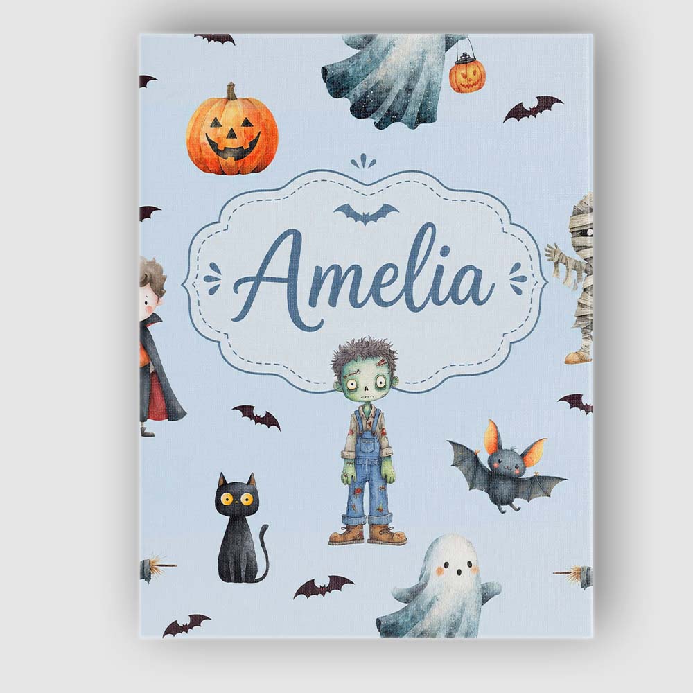 Personalised Name Halloween Zombie Mummy Custom Unique Gift Idea Elegant Feature Canvas Wall Art Print Decor Picture Ready to Hang