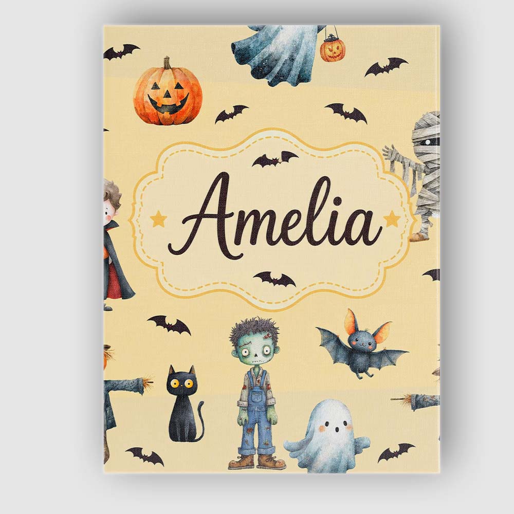 Personalised Name Halloween Zombie Mummy Custom Unique Gift Idea Elegant Feature Canvas Wall Art Print Decor Picture Ready to Hang