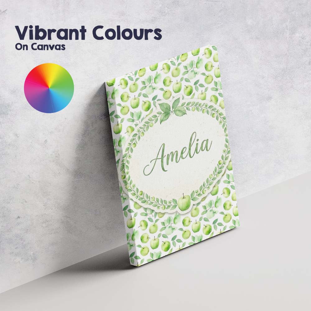 Personalised Name Soft Watercolor Green Custom Modern Room Accent Elegant Feature Canvas Wall Art Print Decor Picture Ready to Hang