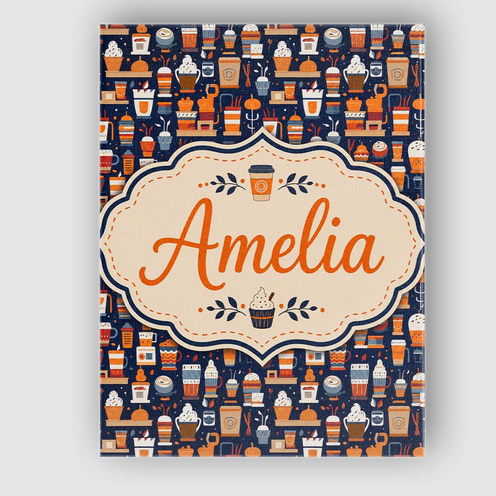 Personalised Name Coffee Shop Equipment Custom Modern Room Accent Elegant Feature Canvas Wall Art Print Decor Picture Ready to Hang