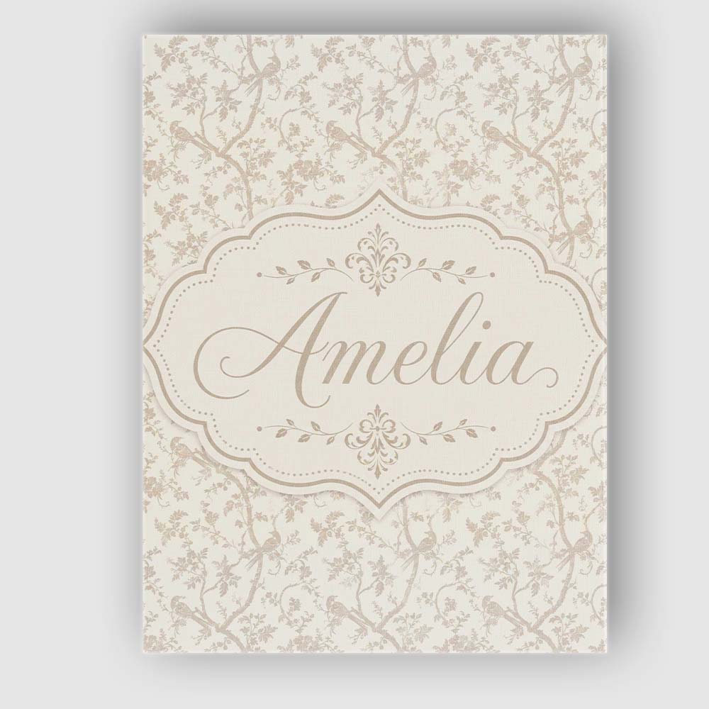 Personalised Name Elegant Birds and Branches Custom Bespoke Contemporary Display Canvas Wall Art Print Decor Picture Ready to Hang