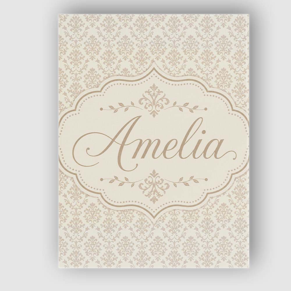 Personalised Name Classic Ornamental Floral Custom Bespoke Interior Contemporary Canvas Wall Art Print Decor Picture Ready to Hang