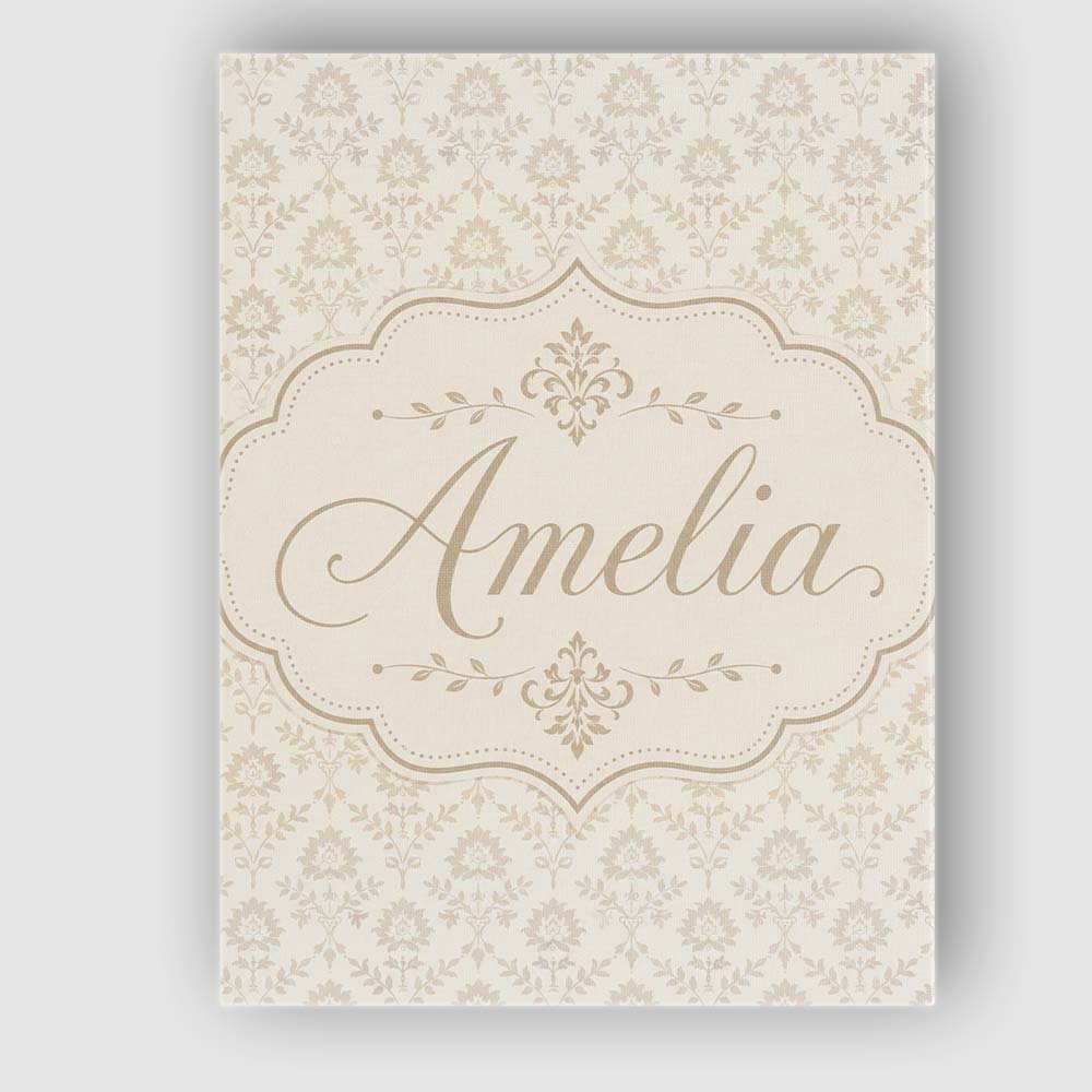 Personalised Name Soft Neutral Floral Custom Modern Room Accent Creative Decorator Style Canvas Wall Art Print Decor Picture Ready to Hang