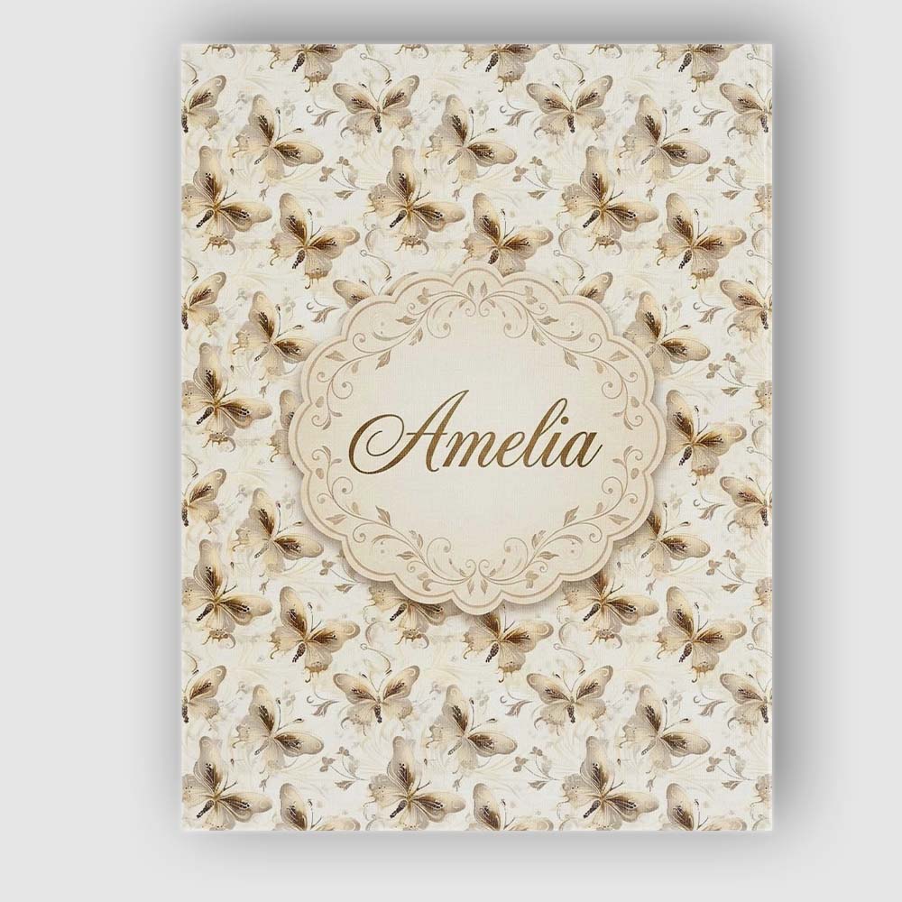 Personalised Name Elegant Gold Butterfly Custom Interior Decorative Contemporary Canvas Wall Art Print Decor Picture Ready to Hang