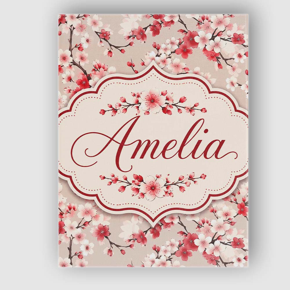 Personalised Name Red and White Cherry Custom Modern Room Accent Elegant Feature Canvas Wall Art Print Decor Picture Ready to Hang