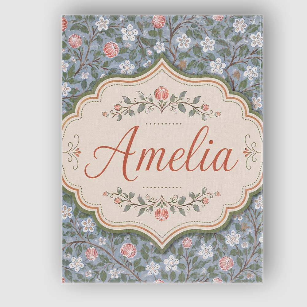 Personalised Name Delicate Small Floral Custom Modern Room Accent Elegant Feature Canvas Wall Art Print Decor Picture Ready to Hang