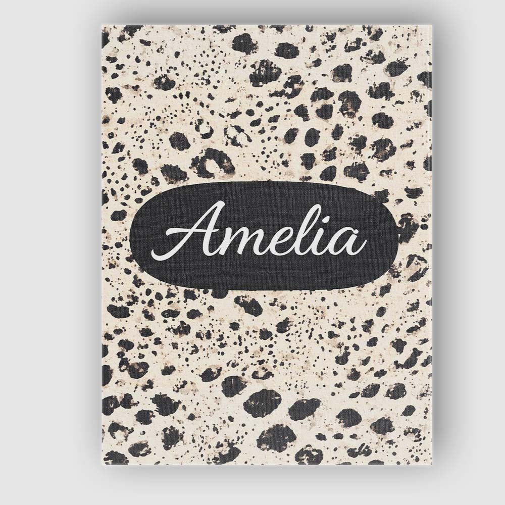 Personalised Name Leopard Animal Black Cream Classic Safari Custom Elegant Feature Canvas Wall Art Print Decor Picture Ready to Hang