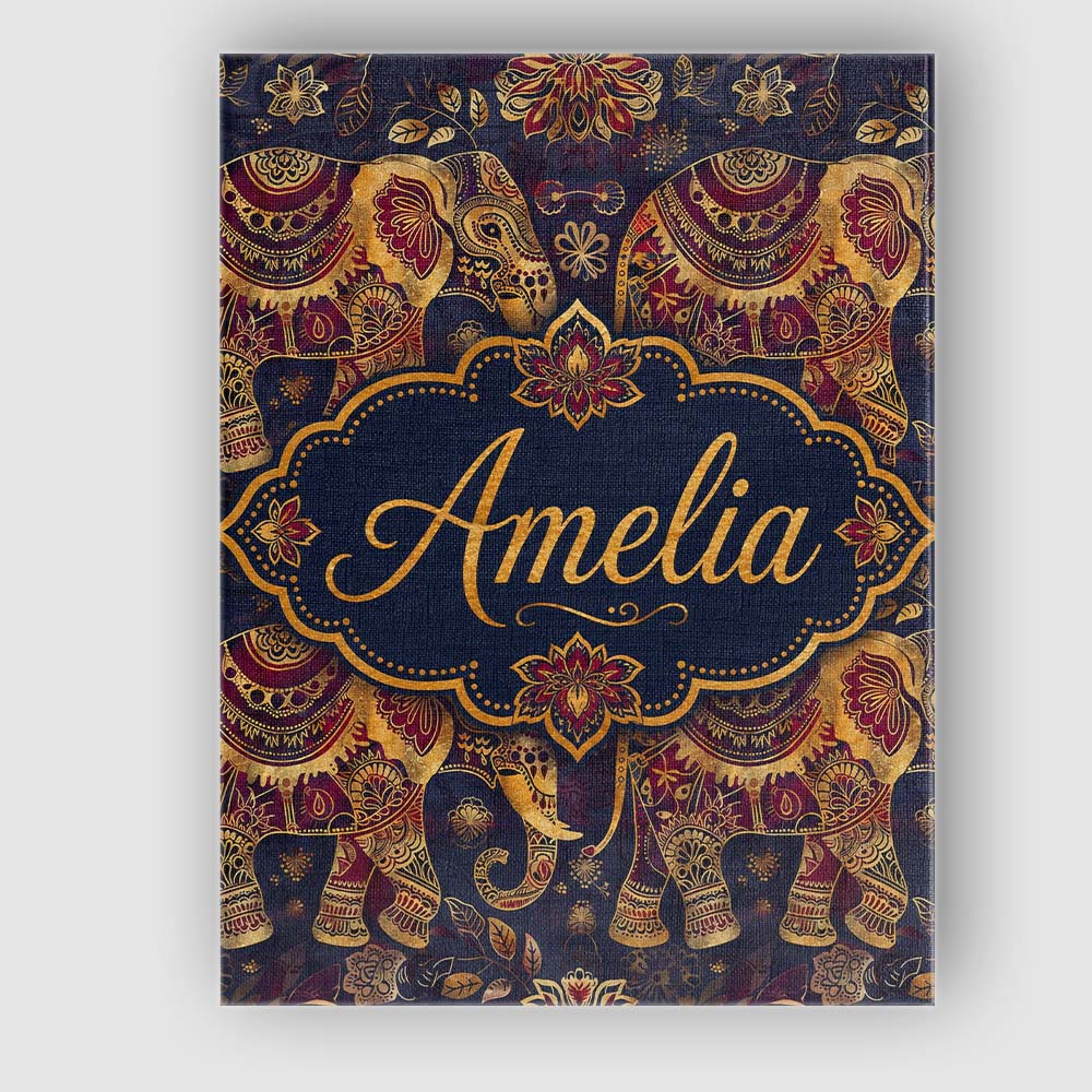 Personalised Name Rich Burgundy and Gold Custom Unique Gift Idea Elegant Feature Canvas Wall Art Print Decor Picture Ready to Hang