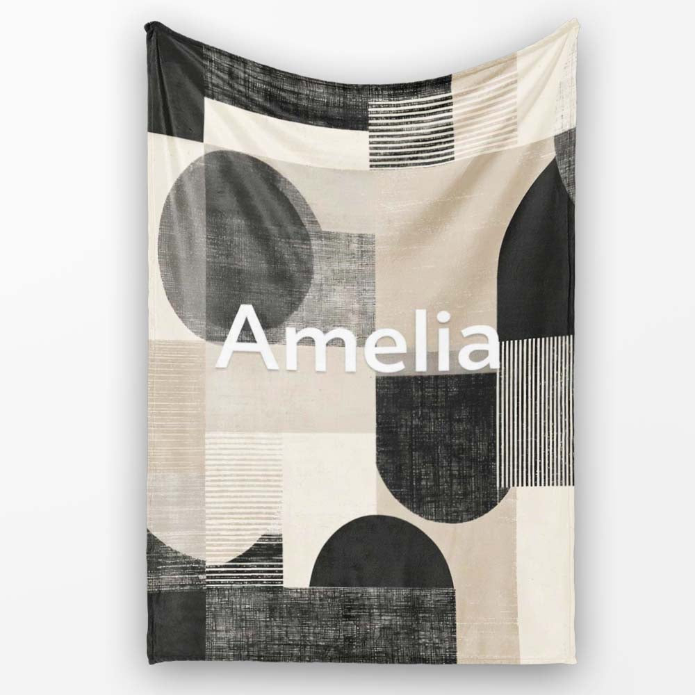 Positive Affirmation Typography Blue Green Motivational Word Pattern Personalised Custom Name Super Soft Fleece Blanket Bed Sofa Throw