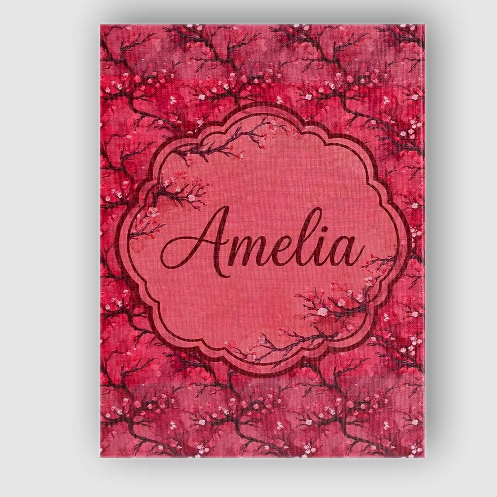 Personalised Name Watercolor Red Cherry Custom Modern Room Accent Elegant Feature Canvas Wall Art Print Decor Picture Ready to Hang