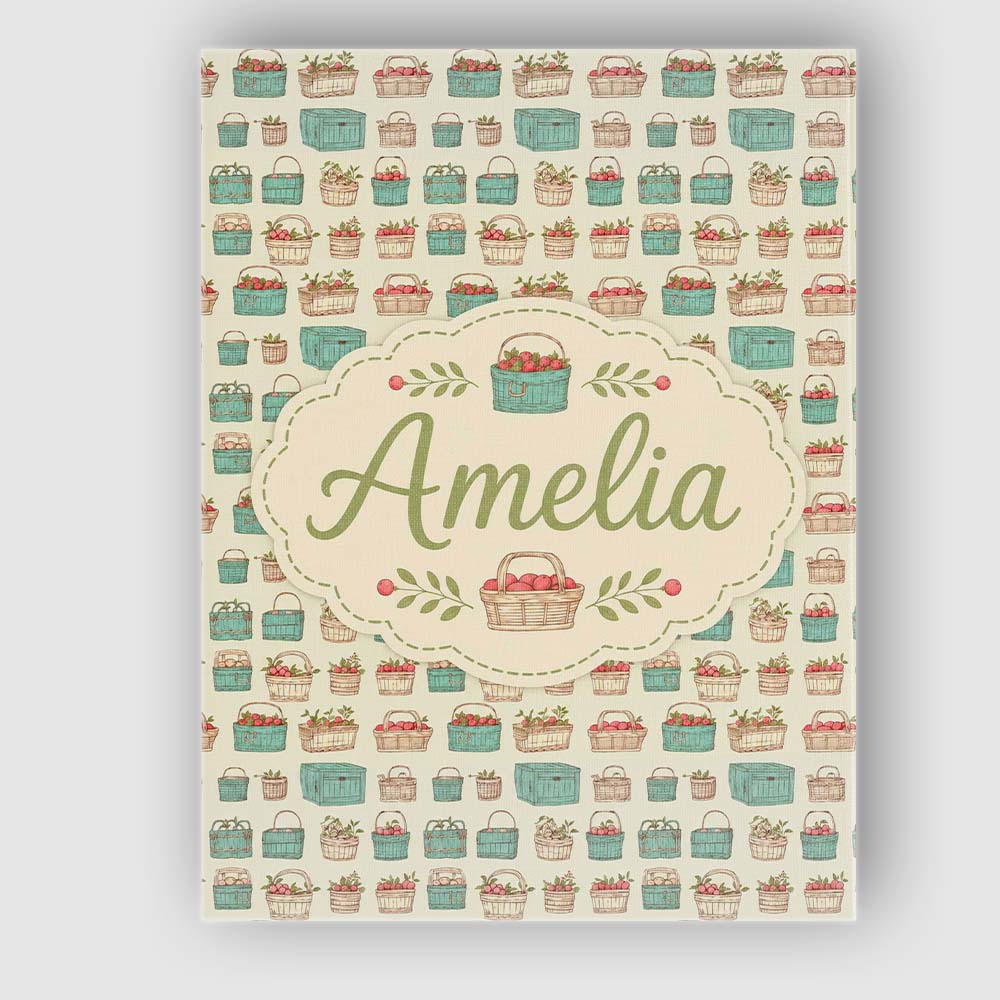 Personalised Name Farm Fresh Fruit Baskets Custom Unique Gift Idea Elegant Feature Canvas Wall Art Print Decor Picture Ready to Hang