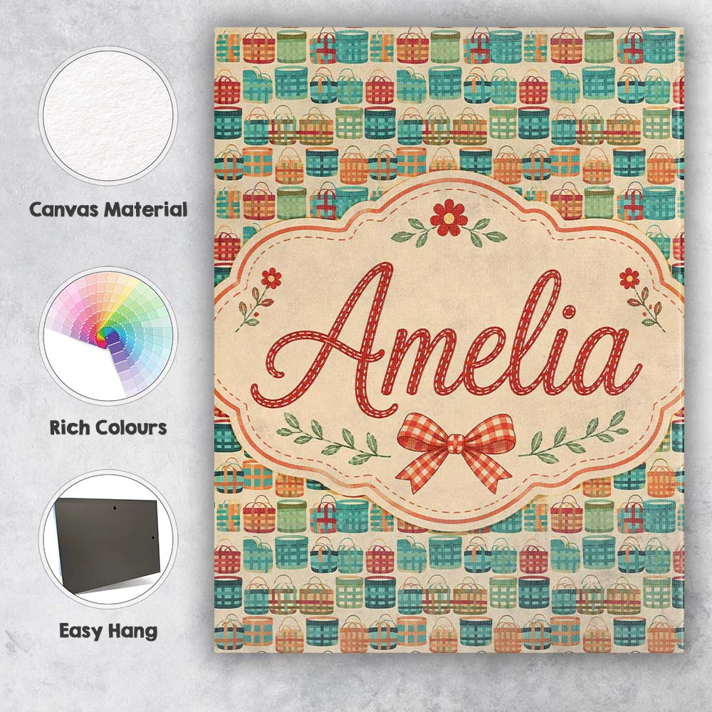 Personalised Name Colorful Modern Picnic Custom Unique Gift Idea Elegant Feature Canvas Wall Art Print Decor Picture Ready to Hang