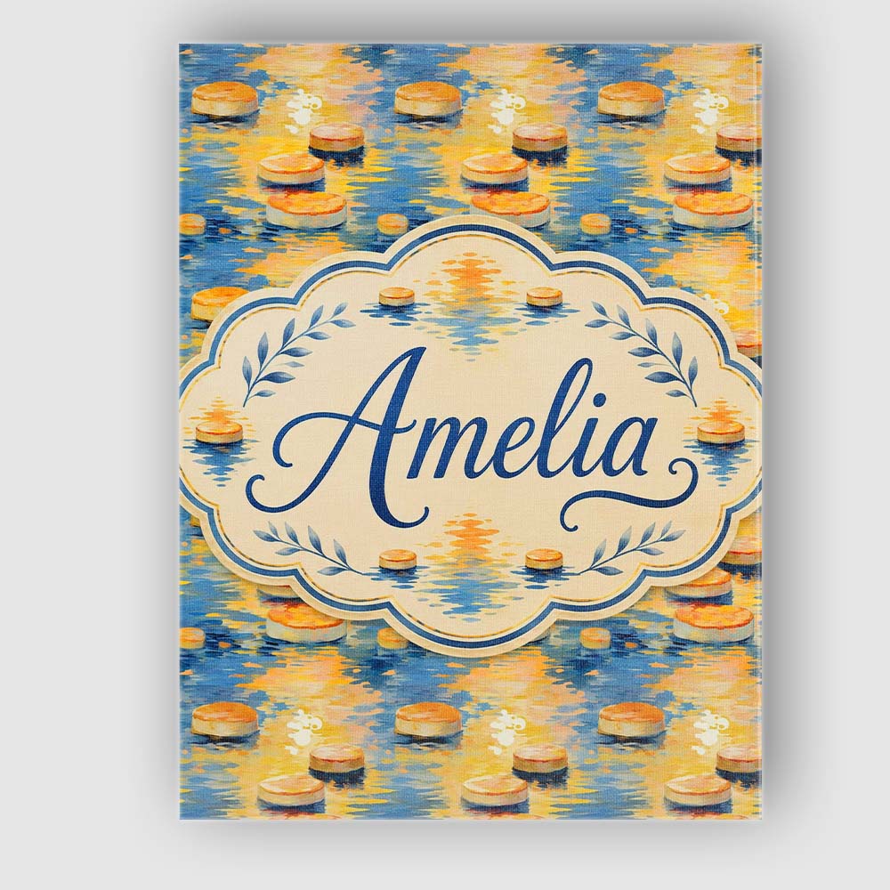 Personalised Name Golden Water Reflection Custom Unique Gift Idea Elegant Feature Canvas Wall Art Print Decor Picture Ready to Hang