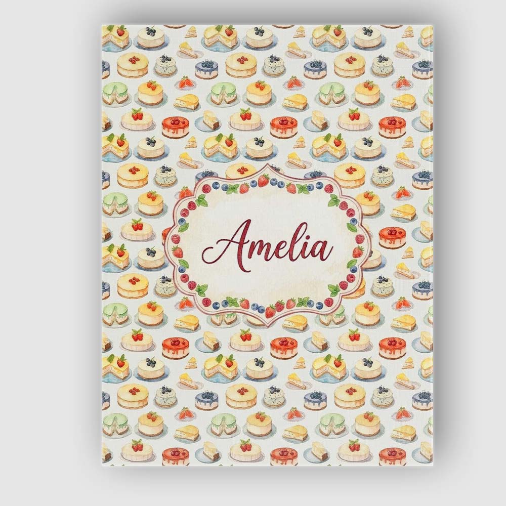 Personalised Name Colorful Mini Cakes and Custom Unique Gift Idea Elegant Feature Canvas Wall Art Print Decor Picture Ready to Hang
