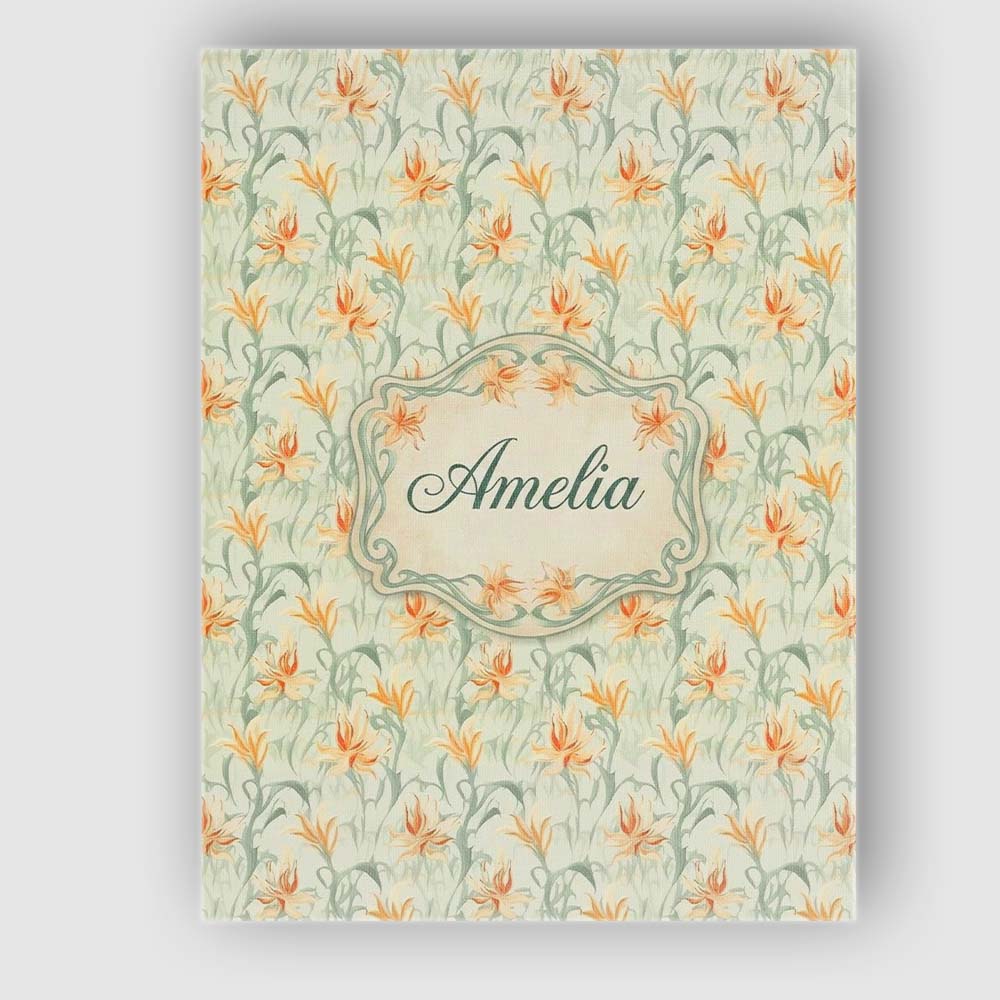 Personalised Name Elegant Floral Lily Custom Modern Room Accent Creative Decorator Style Canvas Wall Art Print Decor Picture Ready to Hang